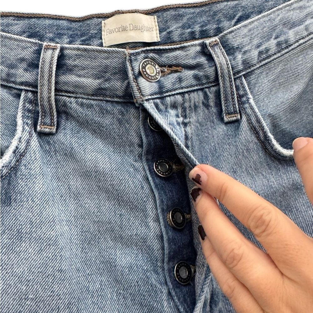 FAVORITE DAUGHTER The Masha Super High Rise Wide Leg Crop Jeans Size 27 -Stained - Picture 2 of 11